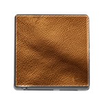 Golden Leather Texture Memory Card Reader with Storage (Square)