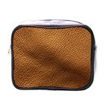 Golden Leather Texture Mini Toiletries Bag (One Side)