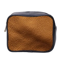 Golden Leather Texture Mini Toiletries Bag (Two Sides) from ArtsNow.com Front