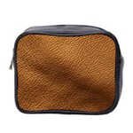 Golden Leather Texture Mini Toiletries Bag (Two Sides)