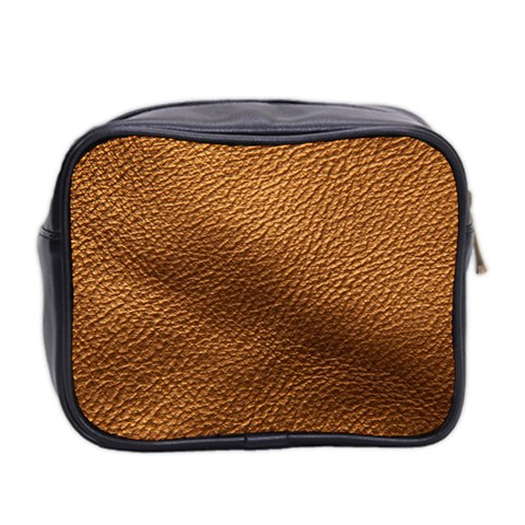 Golden Leather Texture Mini Toiletries Bag (Two Sides) from ArtsNow.com Back