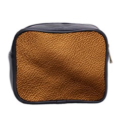 Golden Leather Texture Mini Toiletries Bag (Two Sides) from ArtsNow.com Back