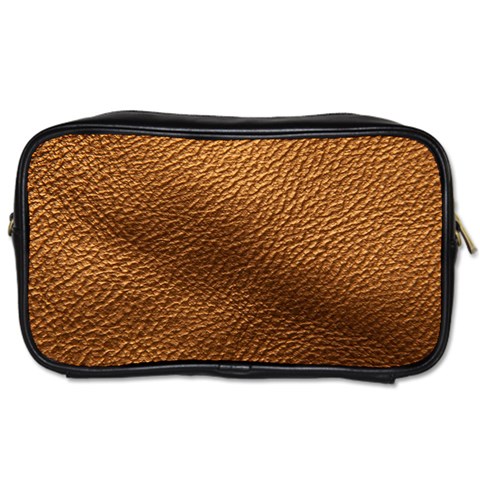 Golden Leather Texture Toiletries Bag (One Side) from ArtsNow.com Front