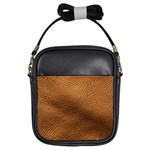 Golden Leather Texture Girls Sling Bag