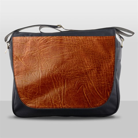 Brown Embossed Leather Texture Messenger Bag from ArtsNow.com Front