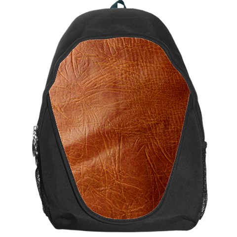 Brown Embossed Leather Texture Backpack Bag from ArtsNow.com Front