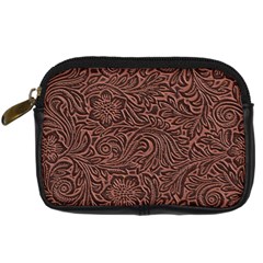 Flowers And Swirls Digital Camera Leather Case from ArtsNow.com Front