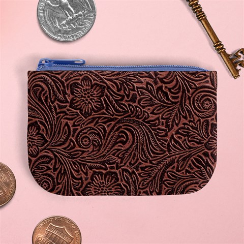 Flowers And Swirls Mini Coin Purse from ArtsNow.com Front