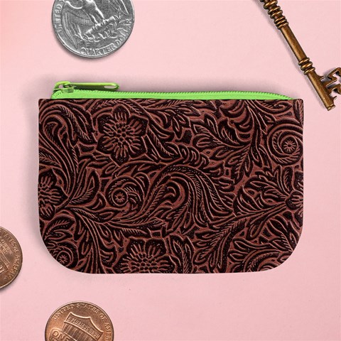 Flowers And Swirls Mini Coin Purse from ArtsNow.com Front