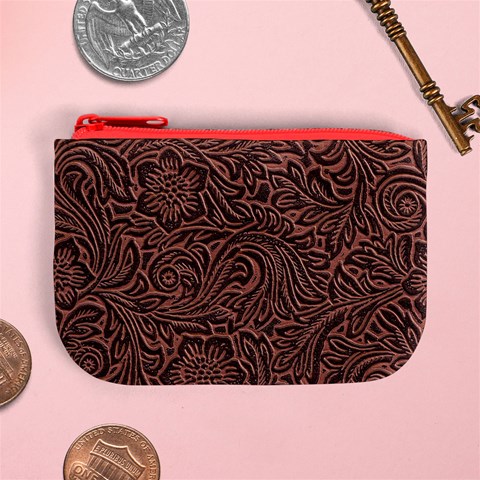 Flowers And Swirls Mini Coin Purse from ArtsNow.com Front