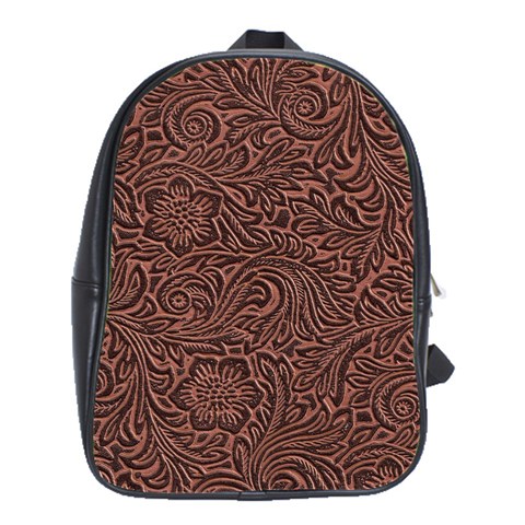 Flowers And Swirls School Bag (Large) from ArtsNow.com Front