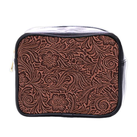 Flowers And Swirls Mini Toiletries Bag (One Side) from ArtsNow.com Front