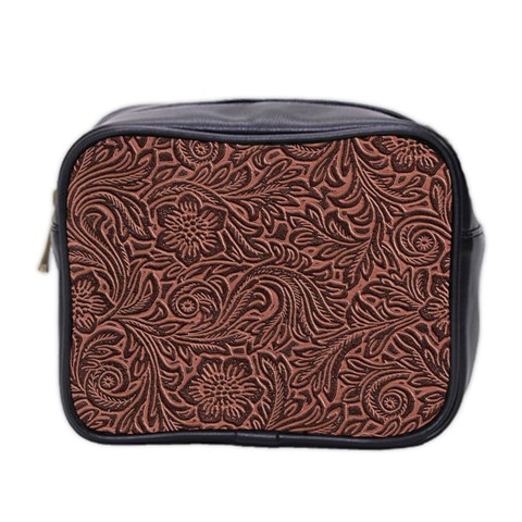 Flowers And Swirls Mini Toiletries Bag (Two Sides) from ArtsNow.com Front