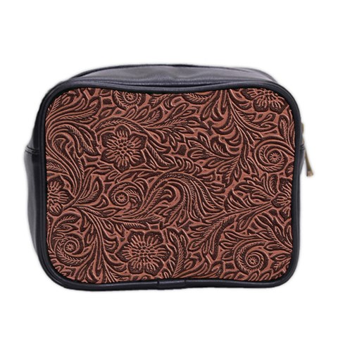 Flowers And Swirls Mini Toiletries Bag (Two Sides) from ArtsNow.com Back