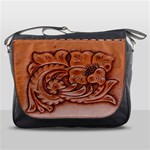 Floral Tooled Leather Messenger Bag