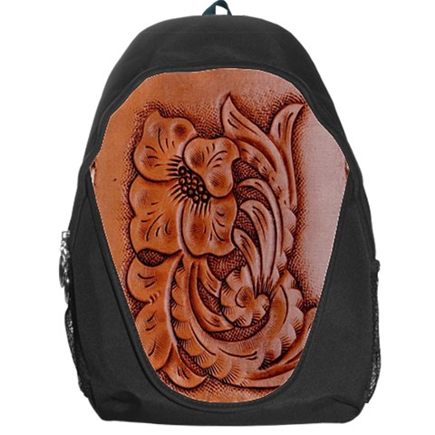 Floral Tooled Leather Backpack Bag from ArtsNow.com Front