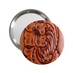 Floral Tooled Leather 2.25  Handbag Mirror