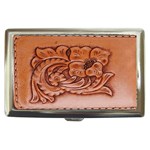 Floral Tooled Leather Cigarette Money Case