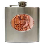 Floral Tooled Leather Hip Flask (6 oz)