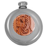 Floral Tooled Leather Hip Flask (5 oz)