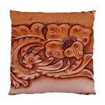 Floral Tooled Leather Cushion Case (One Side)