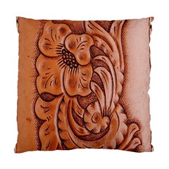 Floral Tooled Leather Cushion Case (Two Sides) from ArtsNow.com Front