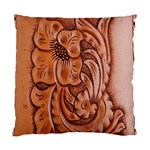 Floral Tooled Leather Cushion Case (Two Sides)