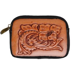 Floral Tooled Leather Digital Camera Leather Case from ArtsNow.com Front