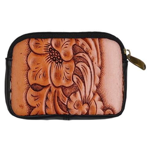 Floral Tooled Leather Digital Camera Leather Case from ArtsNow.com Back