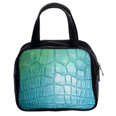 Leather Teal Green Classic Handbag (Two Sides) from ArtsNow.com Front