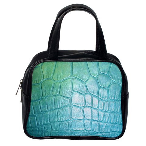 Leather Teal Green Classic Handbag (Two Sides) from ArtsNow.com Back