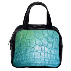 Leather Teal Green Classic Handbag (Two Sides) from ArtsNow.com Back