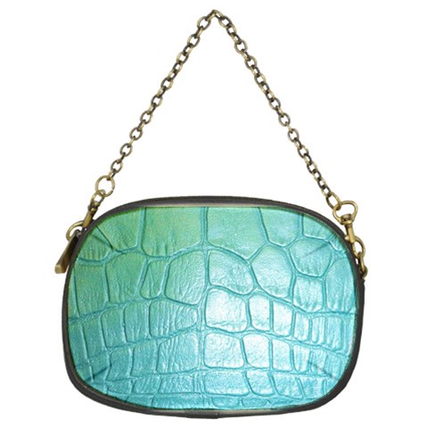 Leather Teal Green Chain Purse (Two Sides) from ArtsNow.com Back