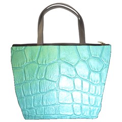 Leather Teal Green Bucket Bag from ArtsNow.com Back