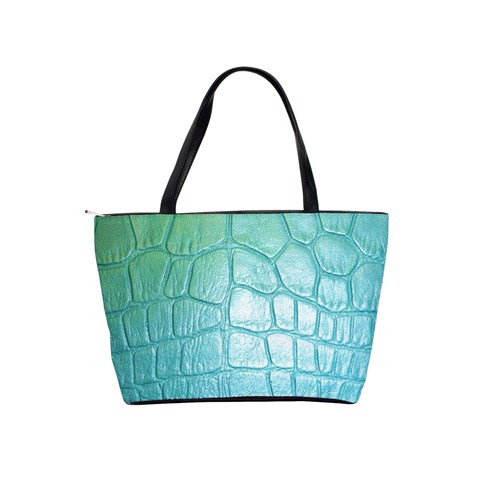 Leather Teal Green Classic Shoulder Handbag from ArtsNow.com Back