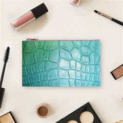 Leather Teal Green Cosmetic Bag (Small) from ArtsNow.com Front