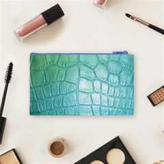 Leather Teal Green Cosmetic Bag (Small) from ArtsNow.com Back