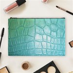 Leather Teal Green Cosmetic Bag (Large)