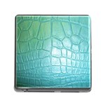 Leather Teal Green Memory Card Reader with Storage (Square)