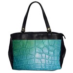 Leather Teal Green Oversize Office Handbag (One Side)