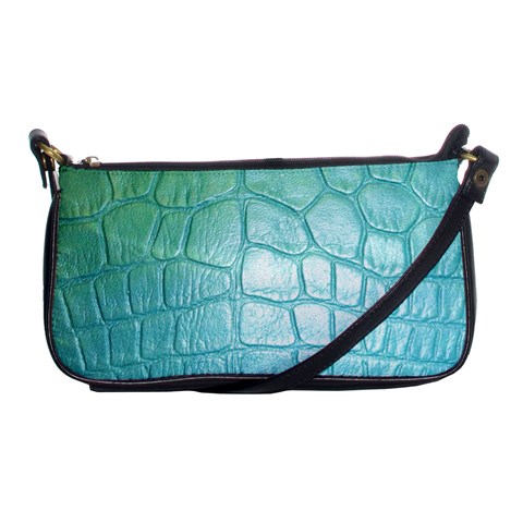 Leather Teal Green Shoulder Clutch Bag from ArtsNow.com Front