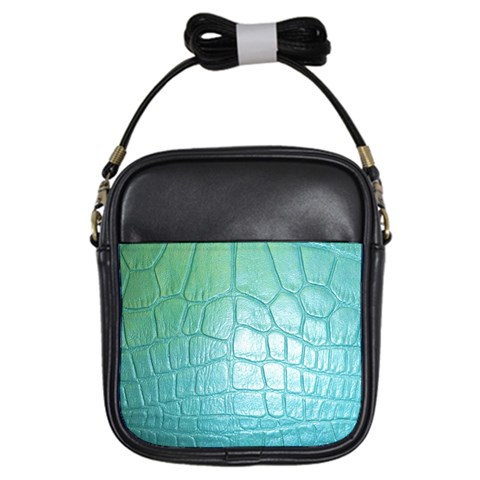 Leather Teal Green Girls Sling Bag from ArtsNow.com Front