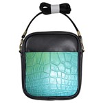 Leather Teal Green Girls Sling Bag