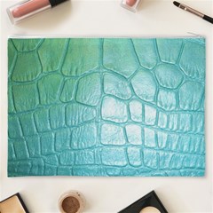 Leather Teal Green Cosmetic Bag (XXXL) from ArtsNow.com Back