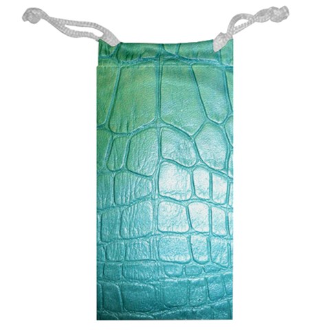 Leather Teal Green Jewelry Bag from ArtsNow.com Back