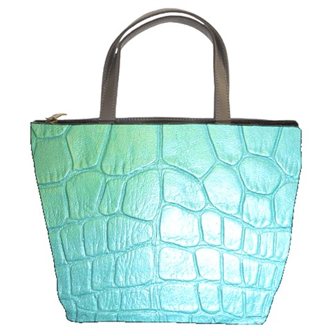 Leather Teal Green Bucket Bag from ArtsNow.com Front