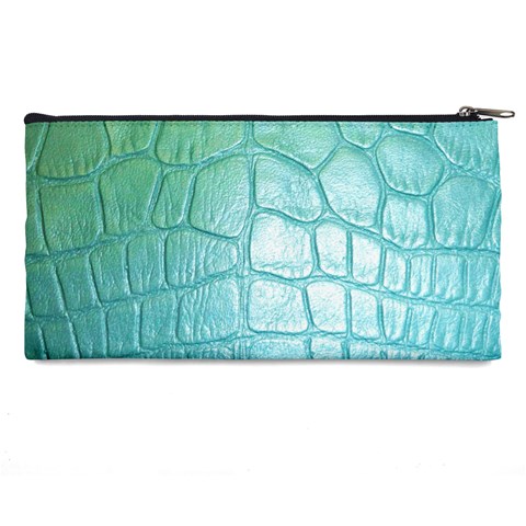 Leather Teal Green Pencil Case from ArtsNow.com Back