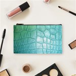 Leather Teal Green Cosmetic Bag (Small)