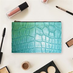 Leather Teal Green Cosmetic Bag (Medium) from ArtsNow.com Front