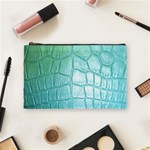 Leather Teal Green Cosmetic Bag (Medium)